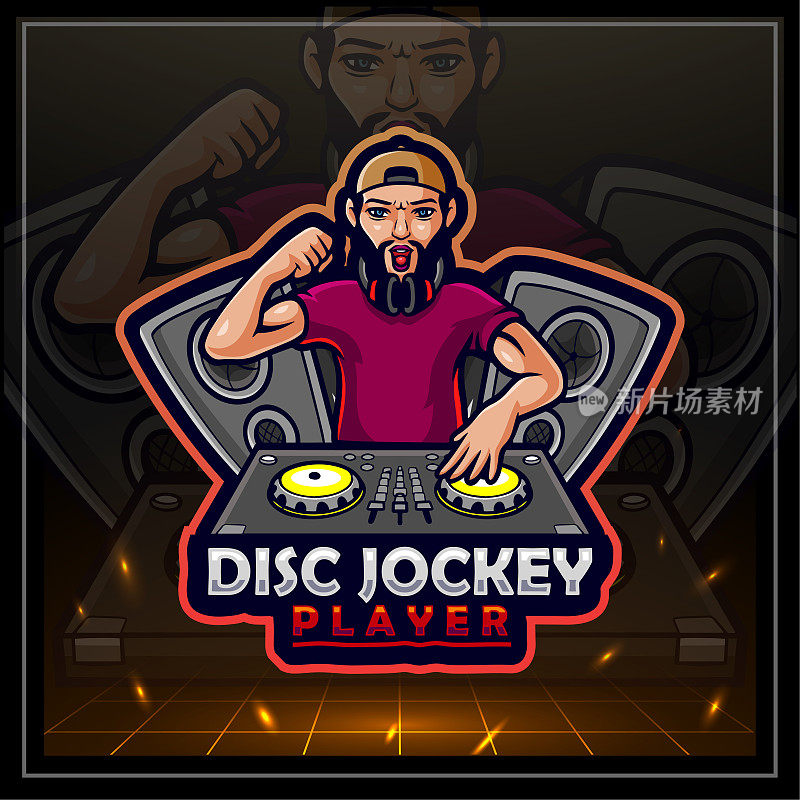 Disc Jockey mascot. symbol design